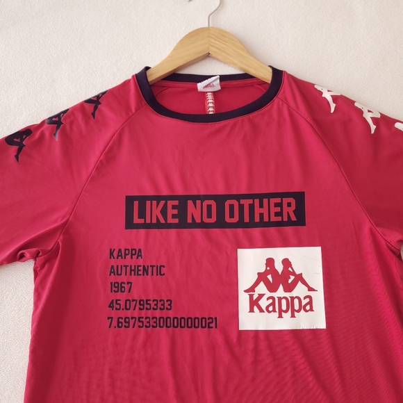 Kappa Short Sleeve Shirt Bastil Authentic "Like No Other" Red Mens SIZE Small - Picture 2 of 10